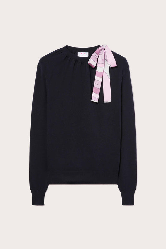 Iride Print Silk-Twill Sweater