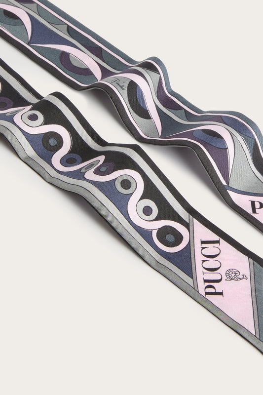 Iride and Rombi Print Silk Twill Scarf