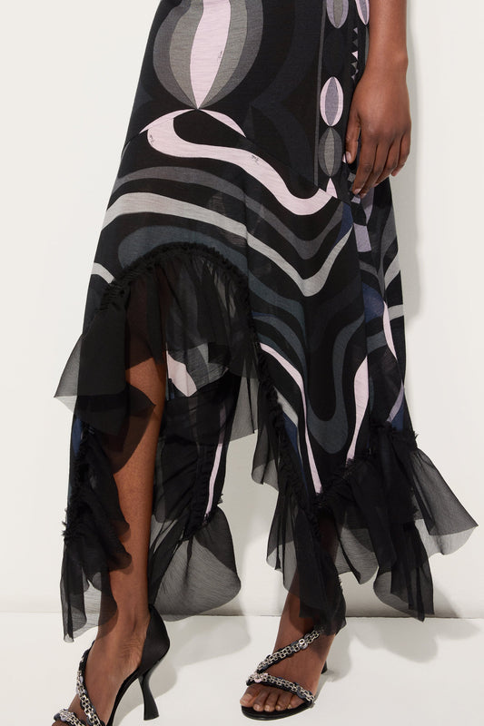 Iride Print V-neck Dress