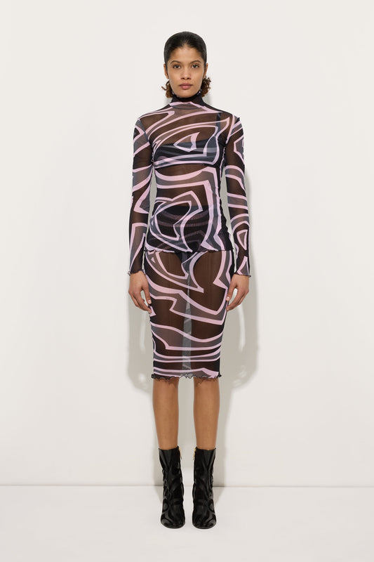 Labirinto Print Tulle Top