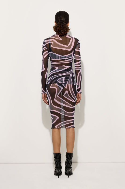 Labirinto Print Tulle Top