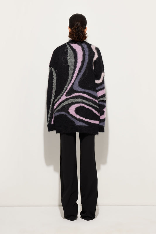 Oversized Cardigan with Marmo Inlay