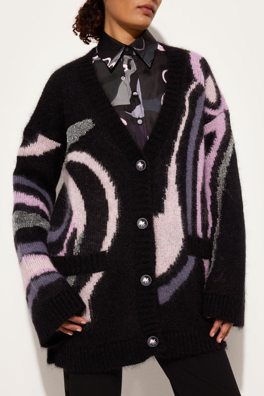 Oversized Cardigan with Marmo Inlay