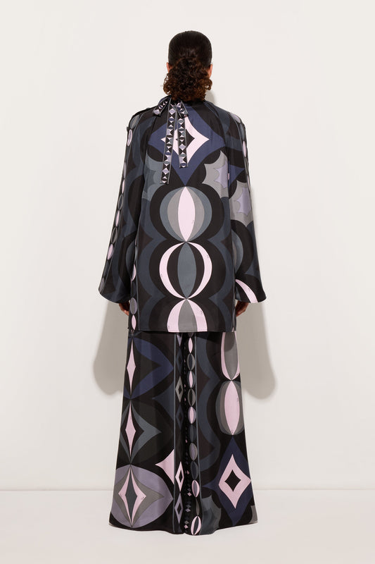 Collane Print Silk Twill Dress