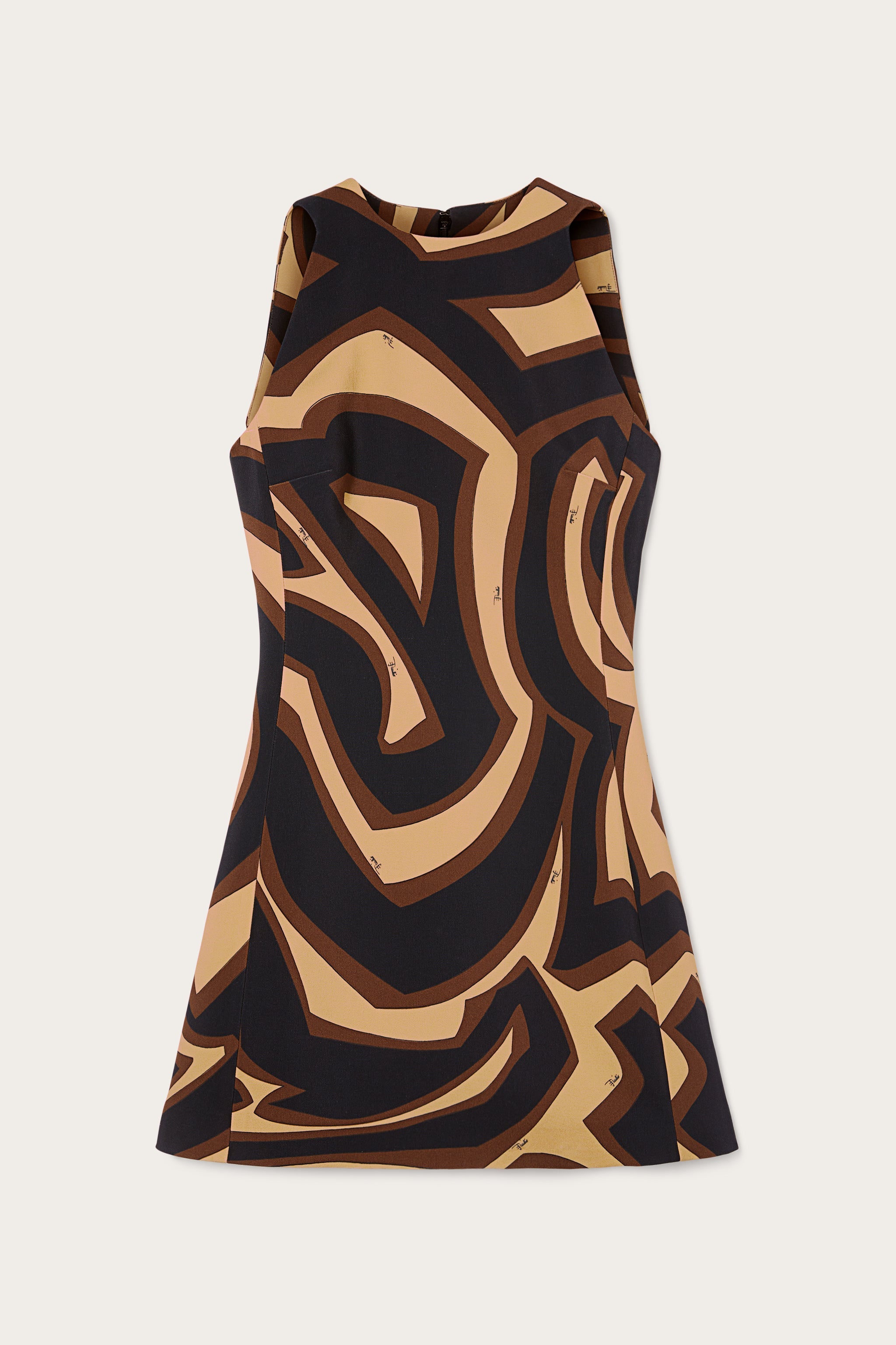Pucci - Labirinto Print A Line Dress - Size: 42 - Black Gold