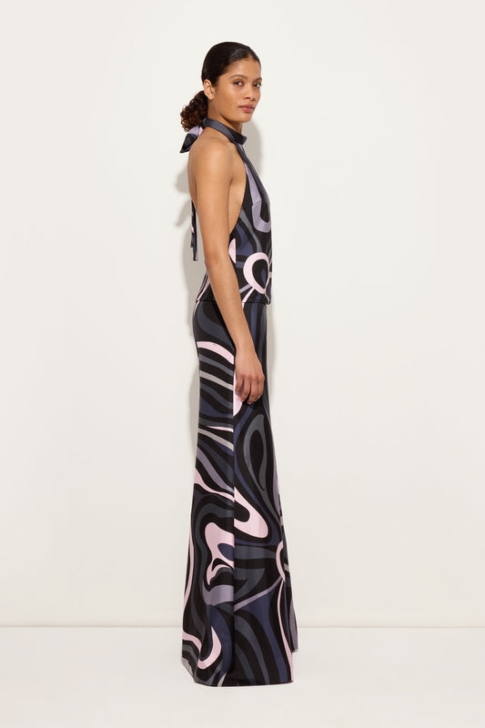 Marmo Print Silk Twill Jumpsuit