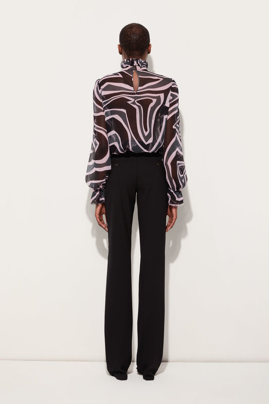 Labirinto Print Blouse with Balloon Sleeves
