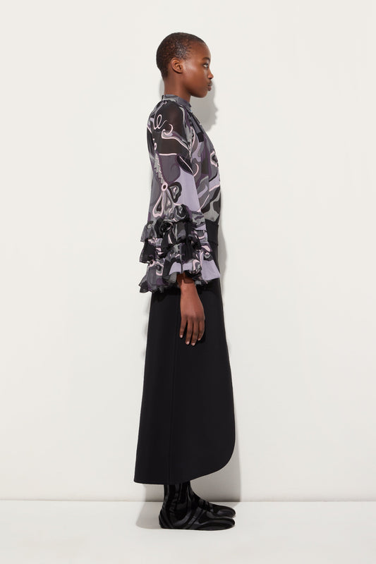 Midi Skirt with Internal Print