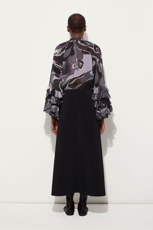 Midi Skirt with Internal Print