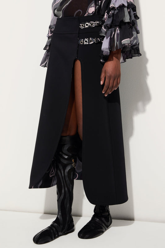 Midi Skirt with Internal Print