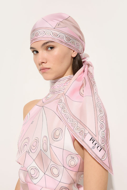 Occhi Print Silk Triangle Scarf