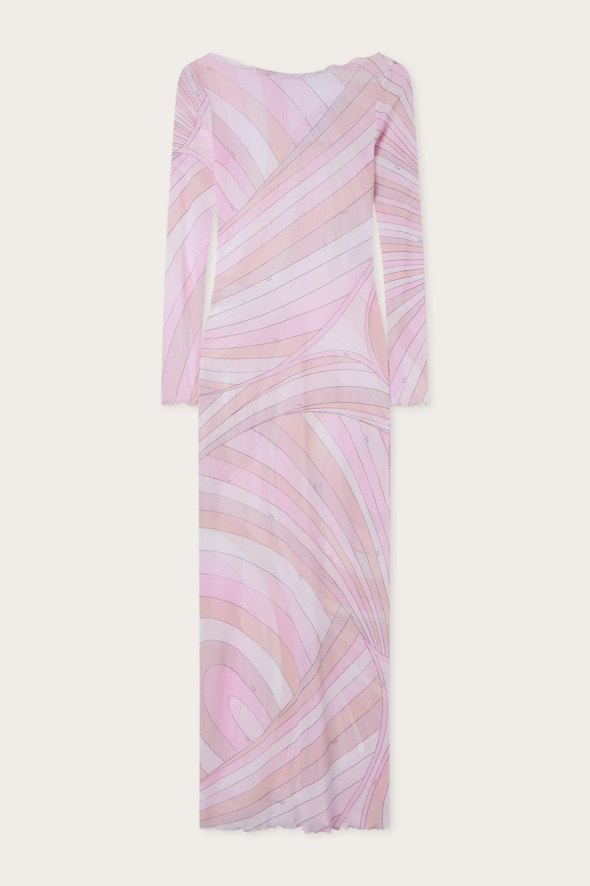 knee length dresses for ladies Emilio Pucci Psychedelic Sheer Mesh Maxi Dress main image 0