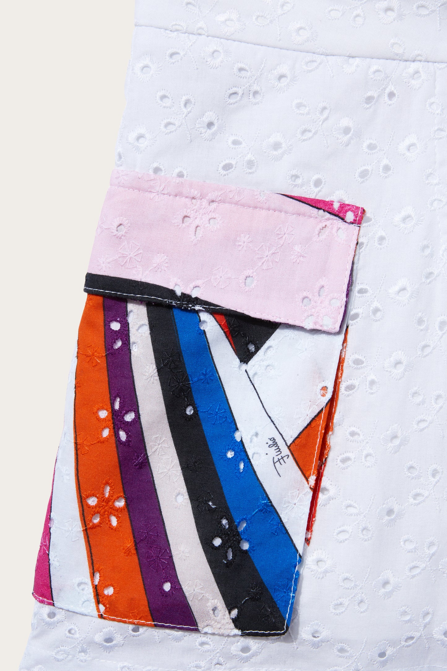 Iride-Print Broderie Anglaise Shorts View 3 - Pucci