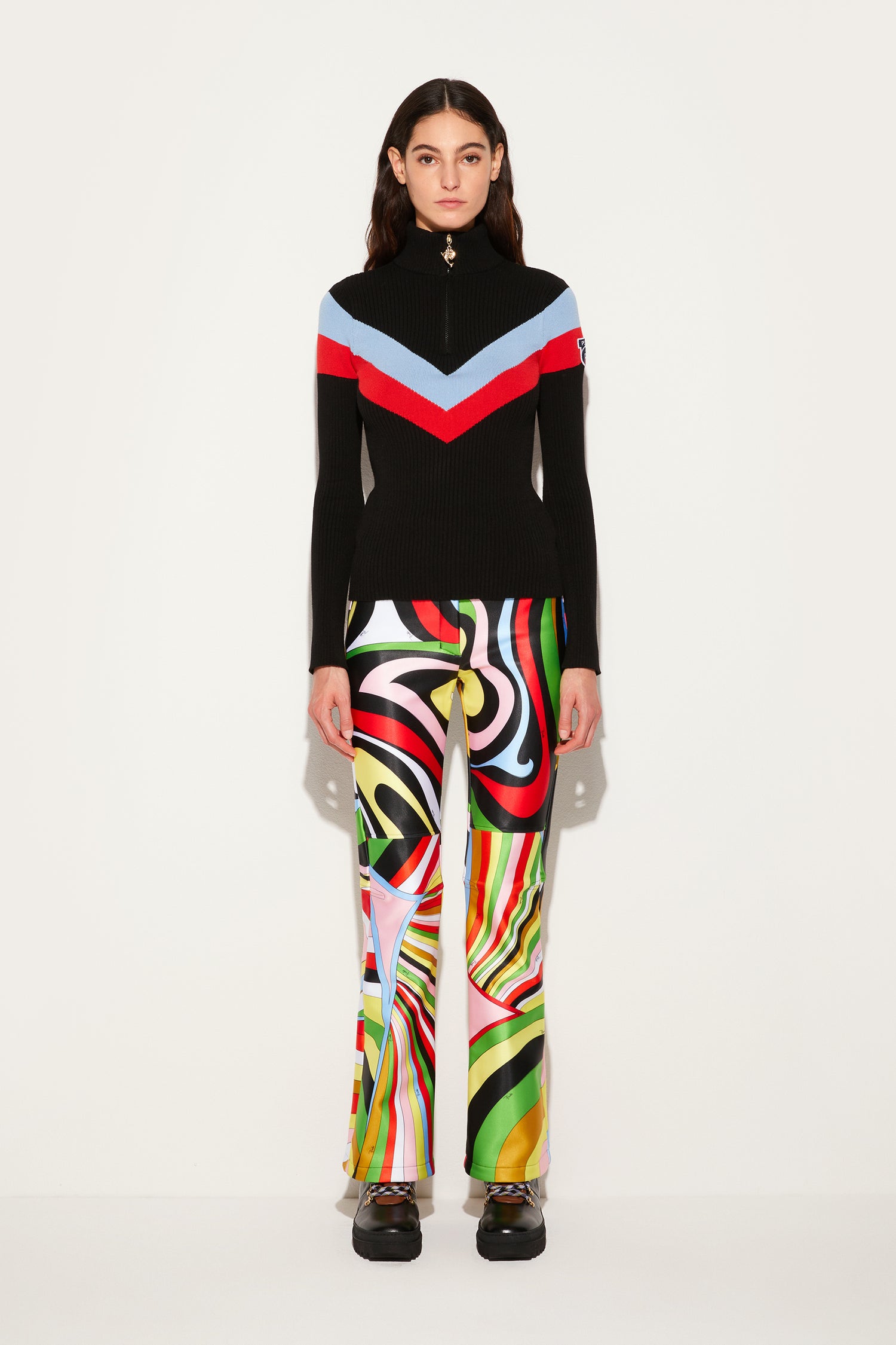 Pucci x Fusalp | Stripe-Jacquard Zip Sweater