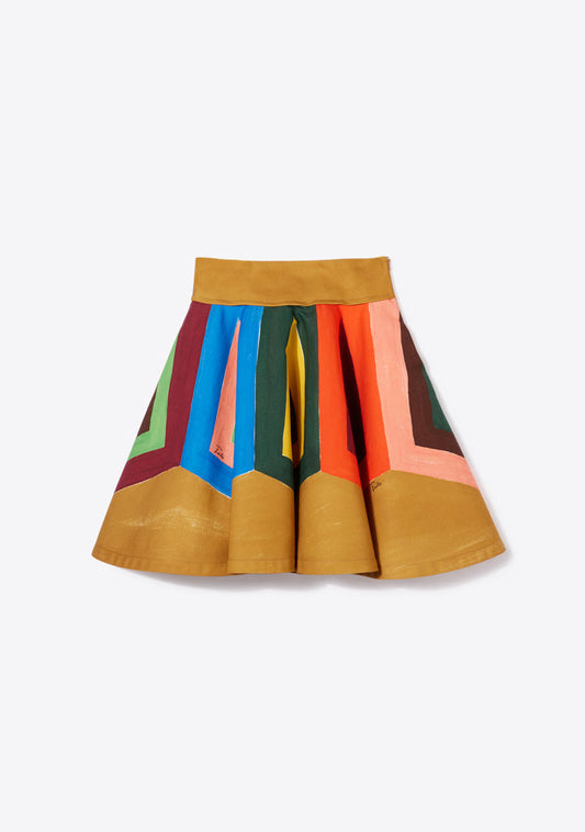 Abstract-Print Mini Skirt