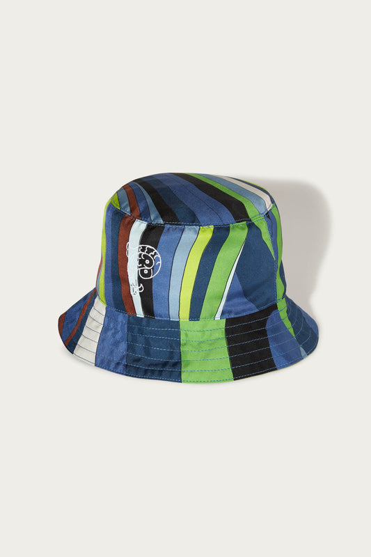 Cappello da pescatore reversibile in seta con logo