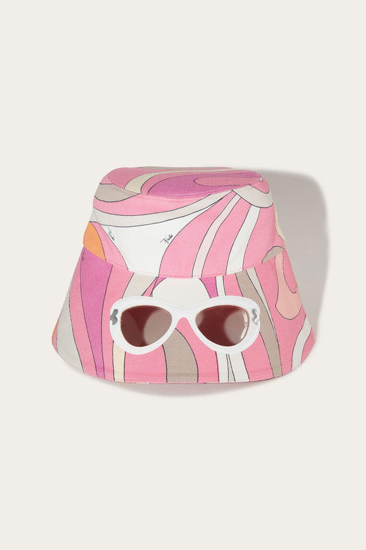 Marmo-Print Cut-Out Bucket Hat