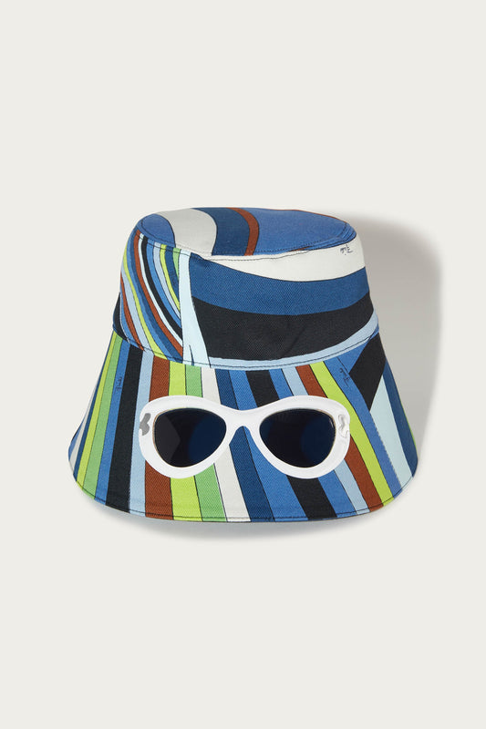 Iride-Print Cut-Out Bucket Hat