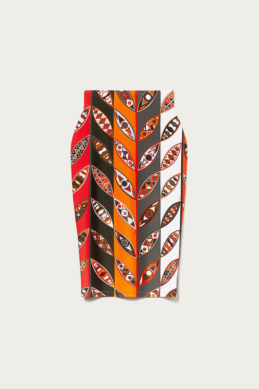 Girandole-Print Pencil Skirt