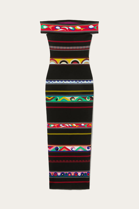 Stripe-Jacquard Dress