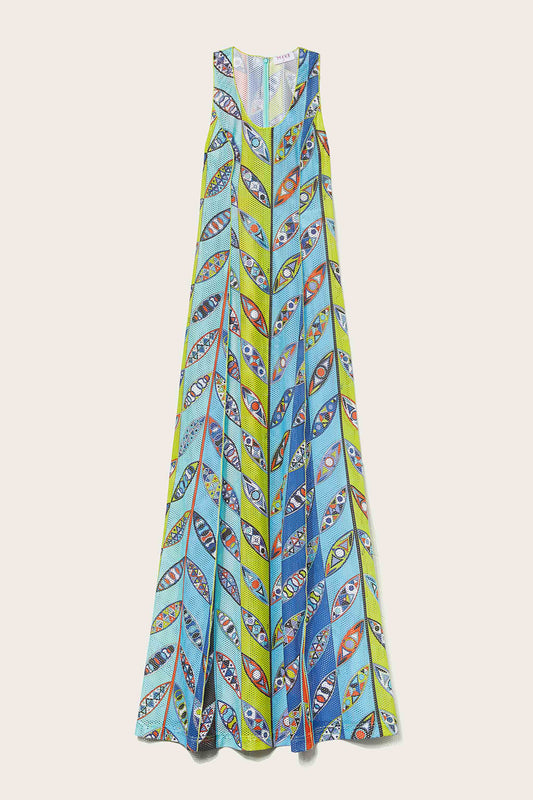 Girandole-Print Net Dress