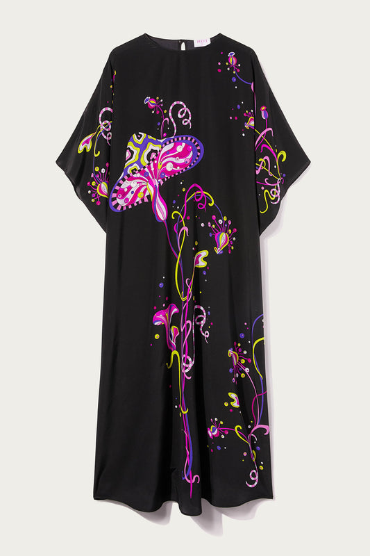 Fungo-Print Silk Kaftan Dress