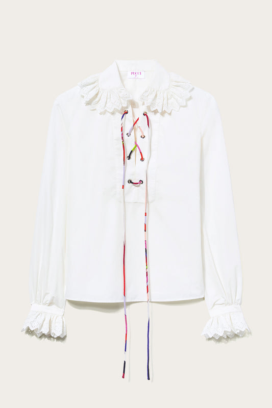 Broderie-Anglaise Ruffled Top