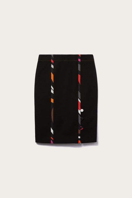 Marmo-Print Cotton Pencil Skirt