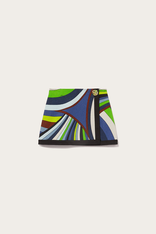 Iride-Print Wrap Skirt