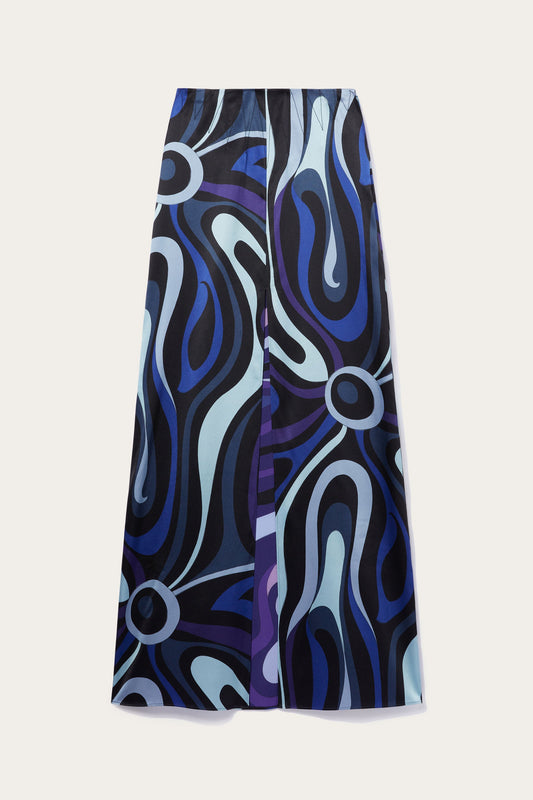 Marmo-Print Long Skirt