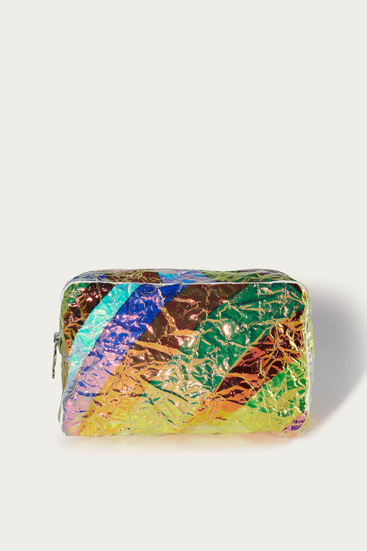 Beauty case medio con stampa Iride iridescente