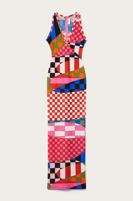 Giardino-Print Long Dress