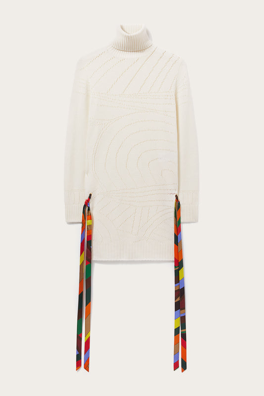 Pointelle-Knit Cashmere Dress