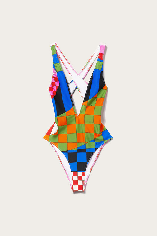 Giardino-Print Swimsuit