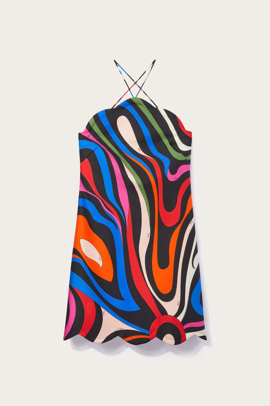Marmo-Print Silk-Twill Mini Dress