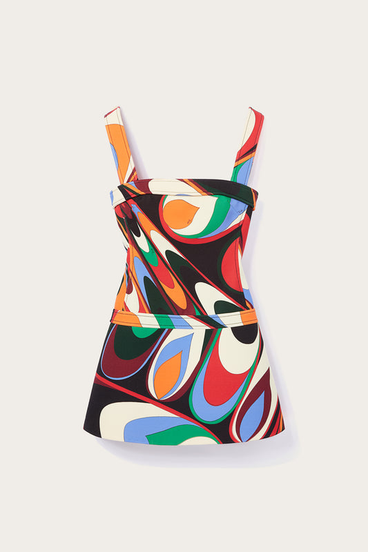 Onde-Print Mini Dress