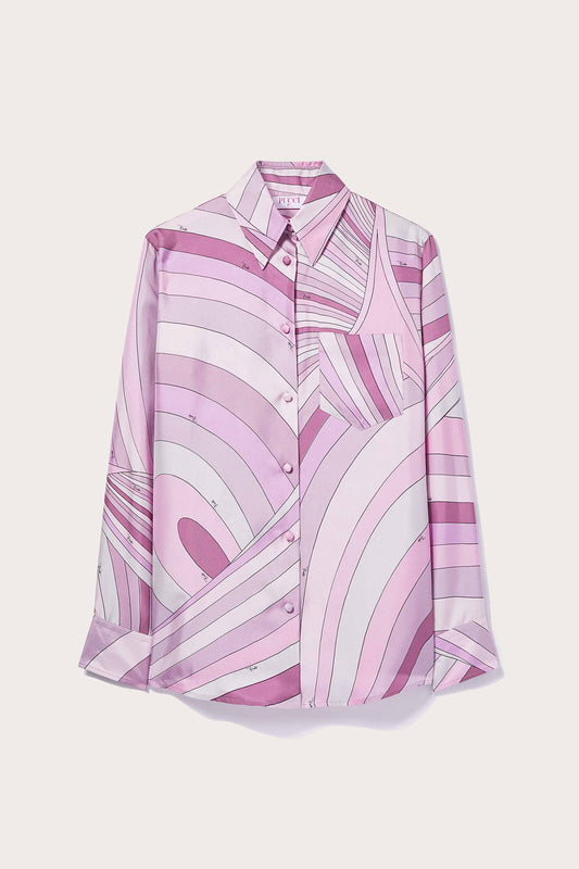 Iride-Print Silk-Twill Shirt