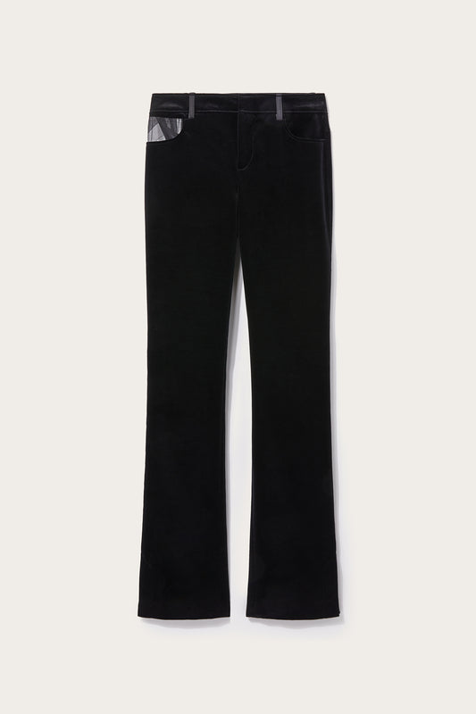 Marmo-Print Velvet Trousers