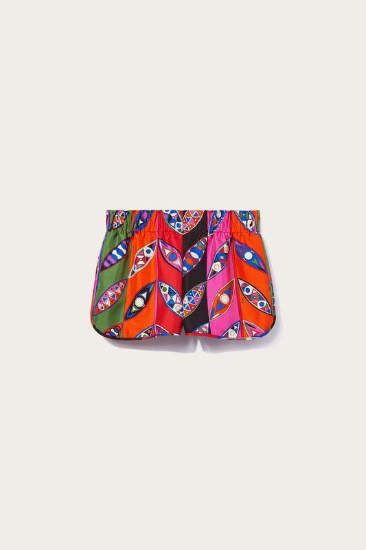 Girandole-Print Silk-Twill Shorts