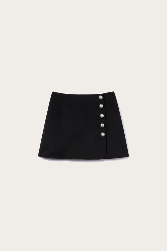 Button-Embellished Mini Skirt