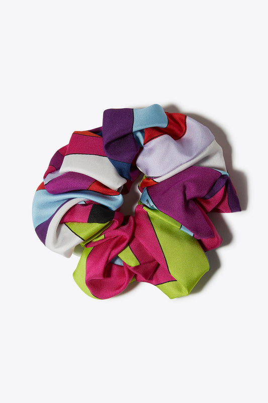 Marmo-Print Silk-Twill Hair Tie