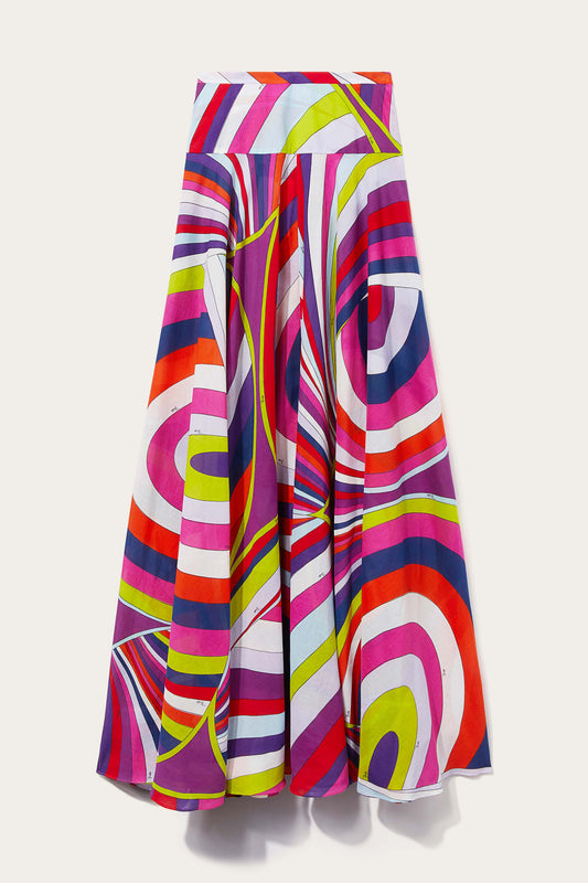 Iride-Print Long Skirt