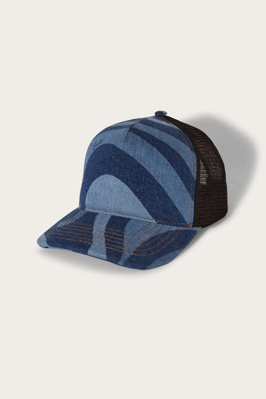Marmo-Print Denim Trucker Hat