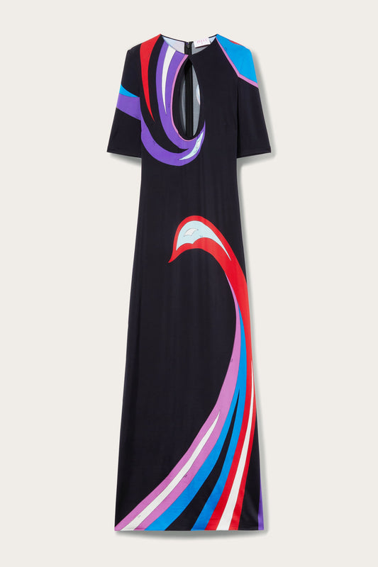 Cigni-Print Long Dress