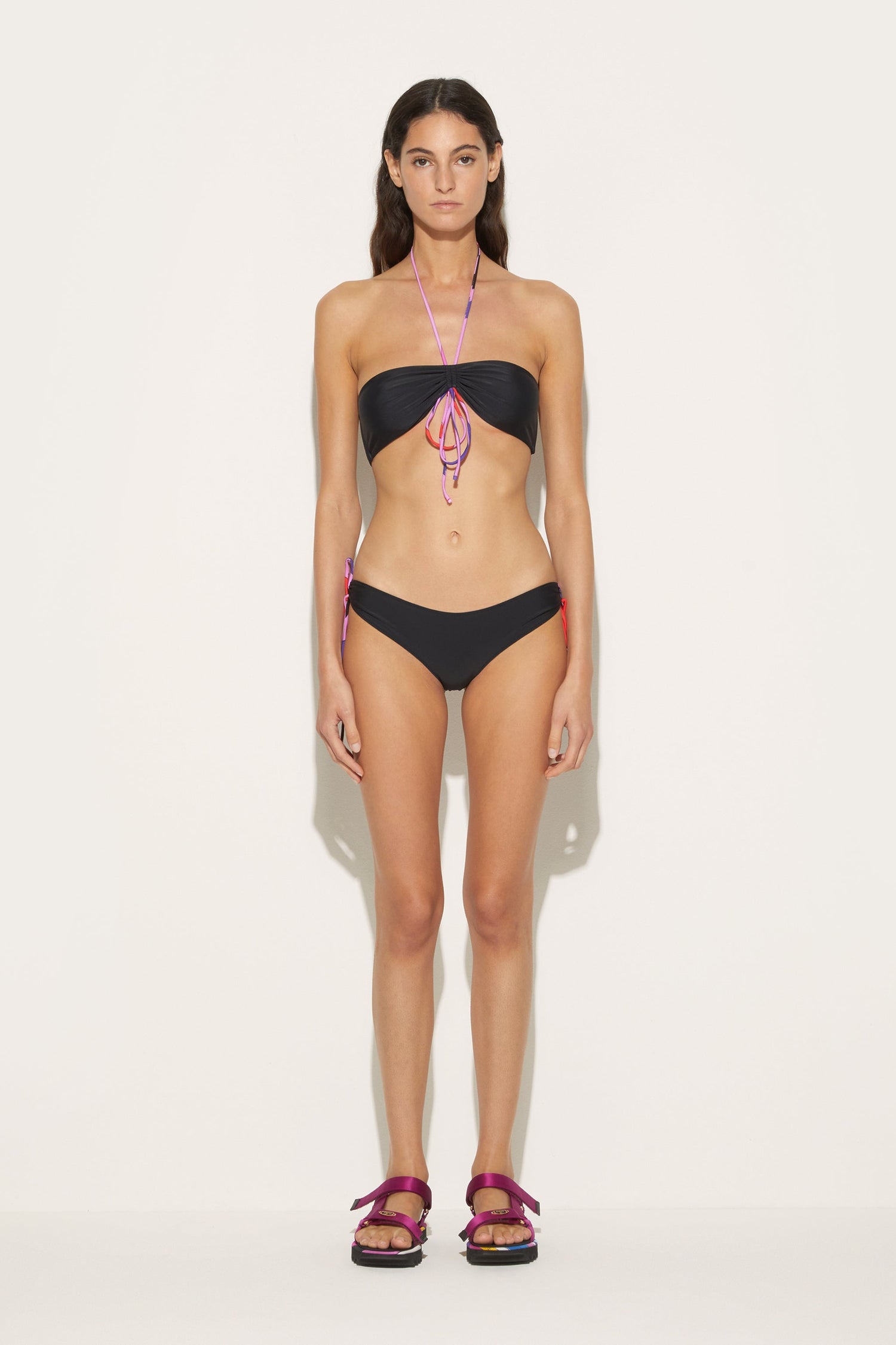 Marmo-Print Bandeau Bikini Top