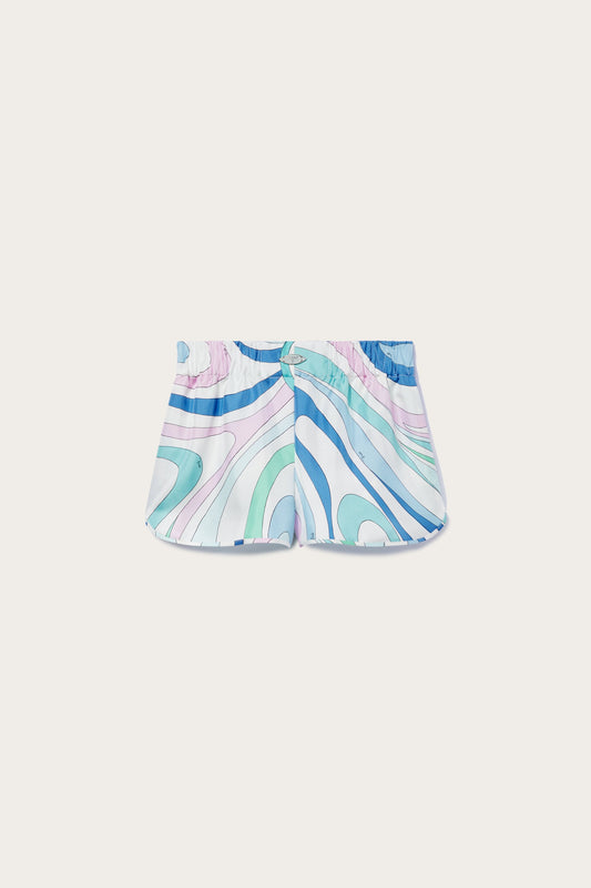 Marmo-Print Silk-Twill Shorts