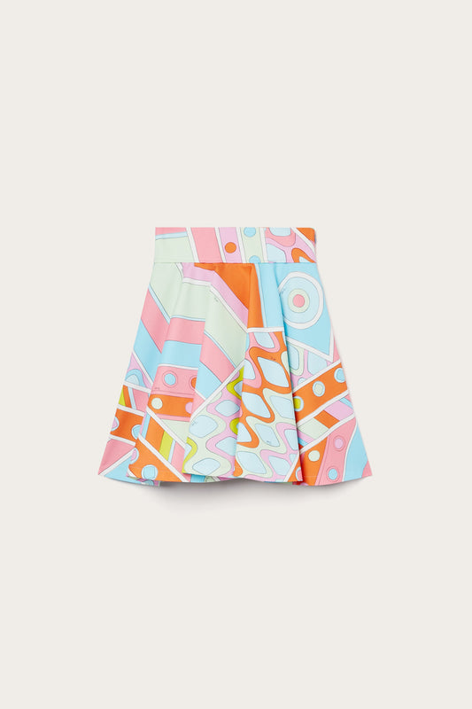 Vivara-Print Cotton Mini Skirt