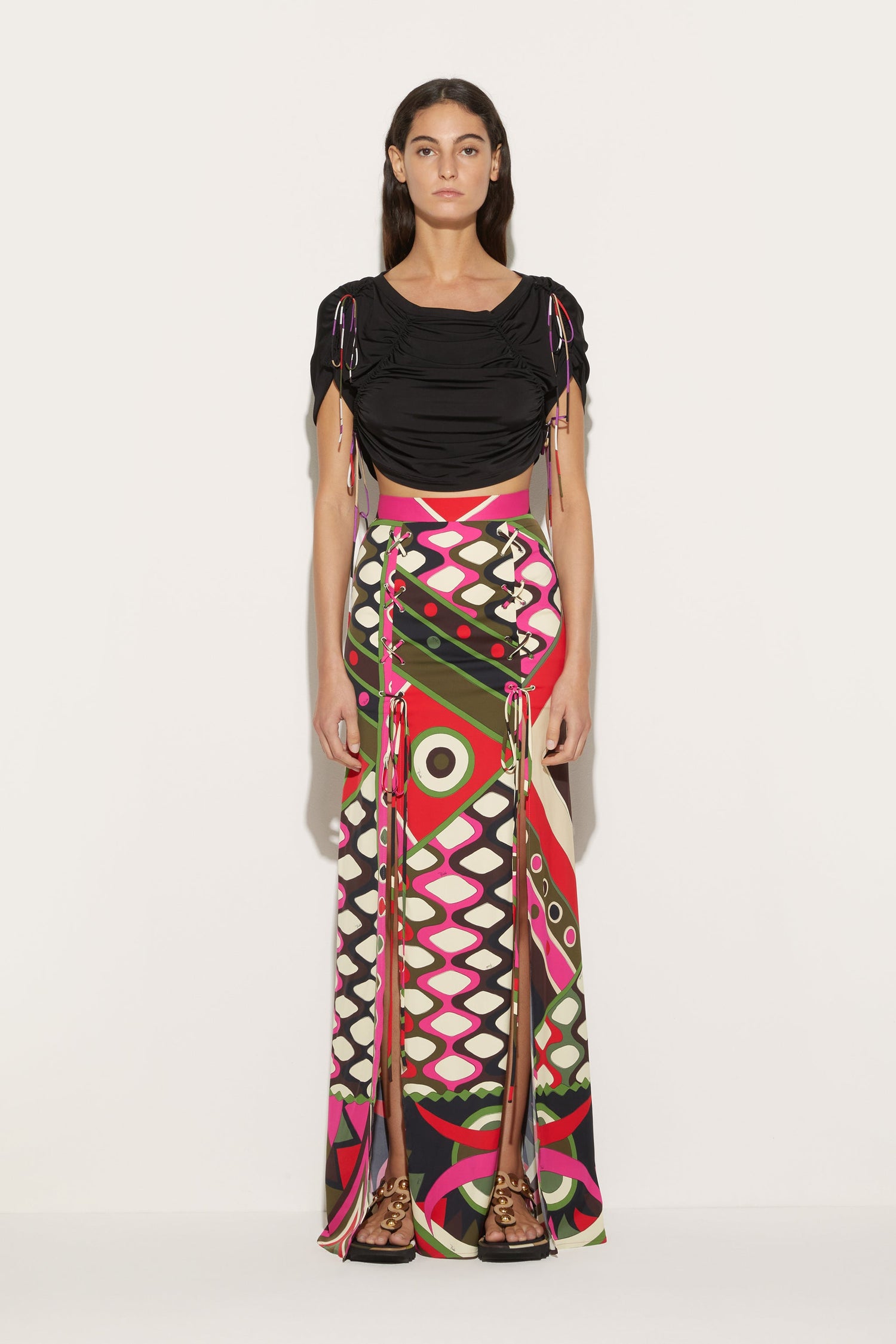 Vivara-Print Long Skirt