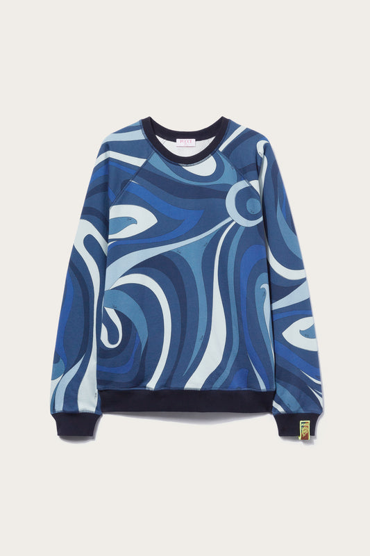 Marmo-Print Cotton Sweatshirt