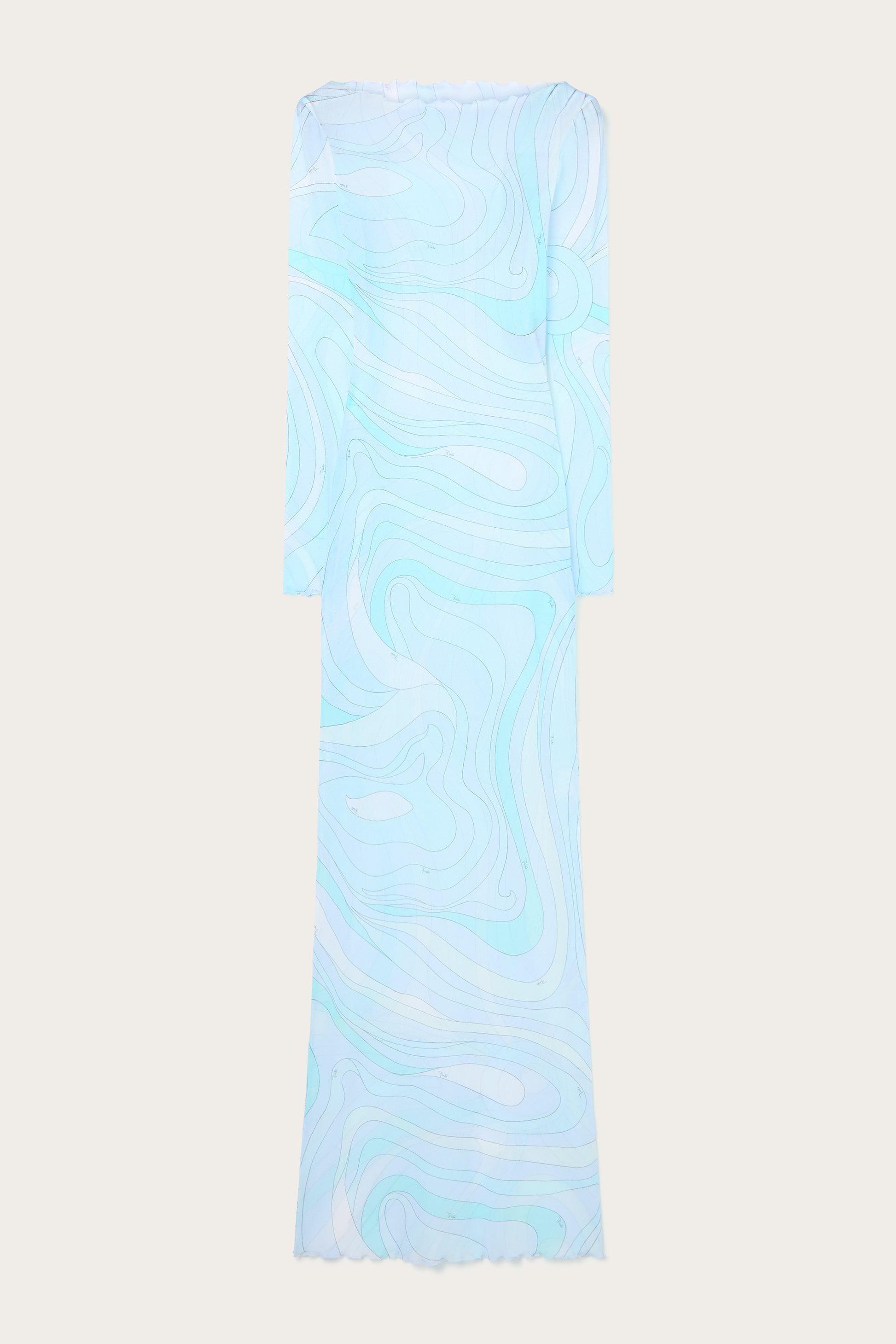 Pucci - Marmo Print Tulle Long Dress - Size: 48 - Aqua - Marmo Collection Pucci - Marmo Print Tulle Long Dress - Size: 48 - Aqua - Marmo Collection
